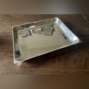 Pottery Barn Silver Metal Tray Candle Holder Rectangle